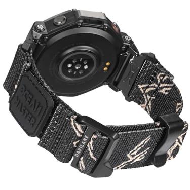 Imagem de DAVILANE Pulseira de substituição compatível com Amazfit T-Rex 3, pulseira de relógio de nylon resistente com design de gancho G e crachá
