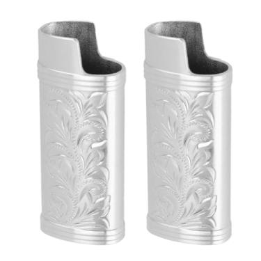 Imagem de Phefop Estojo de Isqueiro retrô, Liga de Zinco Gravada Floral, Capa de Isqueiro Vintage para Colecionadores e Fumantes (#12)