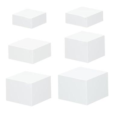 Imagem de Fenteer Conjunto de 6 suportes expositores em formato de cubo, com base vazada, ideais para exibir alimentos, sobremesas e como peça central em mesas, Style B