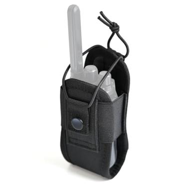 Imagem de Suporte universal de rádio pequeno, alça ajustável, cinto para walkie-talkie, estojo de cintura de nylon para Baofeng VHF uv5r uv-5r uv-5g Plus 5rm uv-5rm ar-5rm uv52(preto)