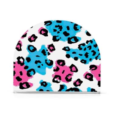 Imagem de Wassud Porta-guardanapos de impressão azul rosa para mesa cozinha e jantar suporte de guardanapo acrílico para guardanapos de papel acomodar 50-60 guardanapos decoração de fazenda 1 peça