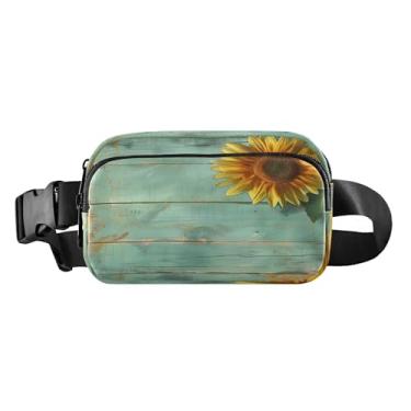 Imagem de CEBUGI Pochetes de caminhada para homens e mulheres, pochetes modernas de flores amarelas resistentes à água com cinto ajustável para treino, viagem, corrida