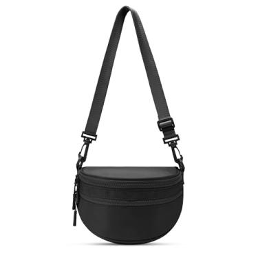 Imagem de Gitus Presentes para meninas de 6, 7, 8, 9 e 10 anos, mini bolsa tiracolo de nylon com alças ajustáveis, Preto