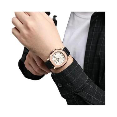 Imagem de Relógio Esportivo Casual Masculino Com Pulseira De Couro Quartz Elegan
