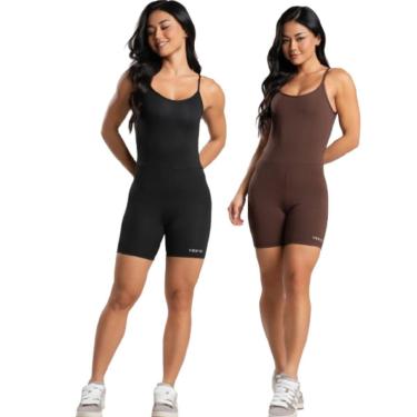 Imagem de KIT 2 Macaquinho Zero Transparencia Costa Cruzada Serra e Mar Academia Moda Fitness Musculação-Feminino