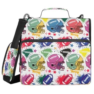 Imagem de STAYTOP Fichários de 3 anéis com zíper com alça de ombro, organizador de fichário de 3,8 cm, pasta expansível resistente à água com vários bolsos para escola e escritório - Copa do campeonato de