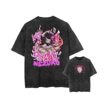 Imagem de Camiseta Oversized Vintage Streetwear Com Estampa Gráfica De Anime Har