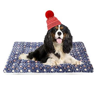 Imagem de Mora Pets Almofada para cama de cachorro ultra macia para animais de estimação com estampa de estrelas fofas, tapete lavável para cães grandes, médios e pequenos, reversível de lã, tapete para canil,