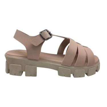 Imagem de Sandália feminina bruna carla brasil 110a.g gladiadora, Nude, 37