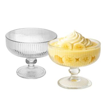 Imagem de Jogo 2 Taça Para Sobremesa De Cristal Lines Canelada Wolff 300ml