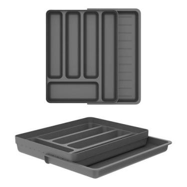 Imagem de Porta Talher Extensível Organizador Utensílio Gaveta Cozinha Talheres 