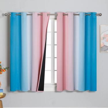Imagem de Cortinas Blackout Estelar Textiler Ombre Rosa y Azul 137x137 cm