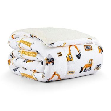 Imagem de Coberdrom Solteiro Tutti Kids Manta Alta 150 G/m² Dupla Face Flannel E Sherpa 01 Peça 100% Poliéster - Manny