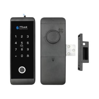 Imagem de Fechadura De Porta De Vidro De Madeira Bluetooth Ttlock APP Desbloquei