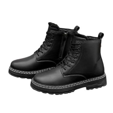 Imagem de Jueshanzj Botas de neve masculinas, impermeáveis, forro de fuzz, quente, frio, trabalho, neve, botas de inverno, Preto, 40 BR
