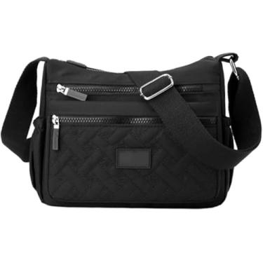 Imagem de GTIANHE-TAN Bolsa tiracolo feminina à prova d'água cor sólida preta rosa casual bolsa mensageiro, Preto, One Size