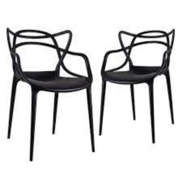 Imagem de Kit C/ 2 Cadeiras Allegra Masters 100% Polipropileno Preta