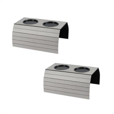 Imagem de Kit 2 Esteiras para Braço de Sofá com Porta Copo Apoio Taça Garrafa MDF Cinza