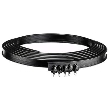 Imagem de Faixa de Cortina flexível curva Sala Quarto Blackout Trilho Suíço Flexível kit completo 5 metros (Preto)