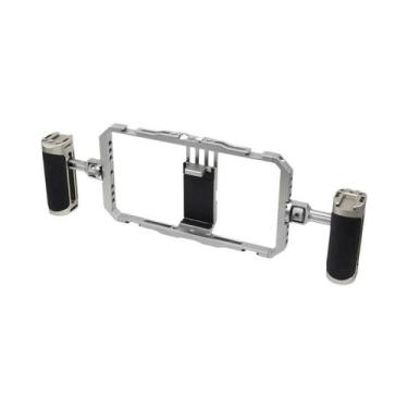 Imagem de Estabilizador De Vídeo Para Smartphone Com Case De Metal E 2 Suportes 