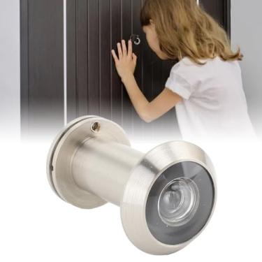 Imagem de Visualizador de porta grande angular de 200° com tampa de 360 graus, liga de zinco premium, adequado para portas de 3,8 a 5 cm, suplemento de segurança antifurto moderno, ideal para casa, (prata)