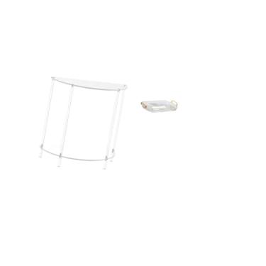 Imagem de Fenteer Mesa de Centro Acrílica com Bandeja Retangular Nórdica, Mesa de Cabeceira Estreita de Dois Níveis E Organizador de Armazenamento de Joias para Decoraç