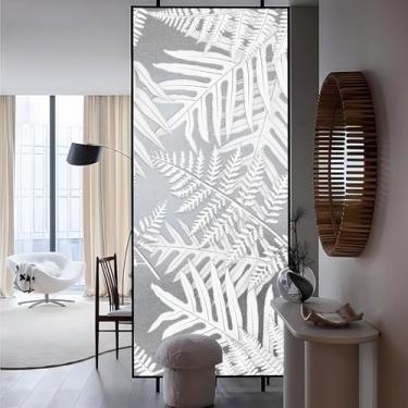 Imagem de Chicskin Película de privacidade de janela tropical fosca 3D sintética para porta e janela de vidro, 75 cm x 175 cm 3D-Ferns