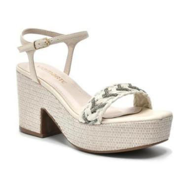 Imagem de Sandália Via Marte Anabela com Strass Salto Rattan Feminino 161-002-Feminino