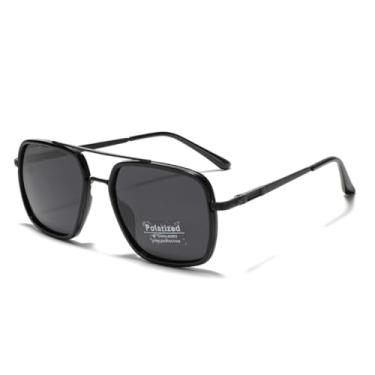 Imagem de JRLLFD Óculos de sol polarizados masculinos Twin-beams, retangulares clássicos para motoristas, femininos (5)