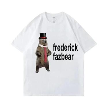 Imagem de Camiseta Unissex Oversized Engraçada Com Meme Frederick Fazbear, Camis