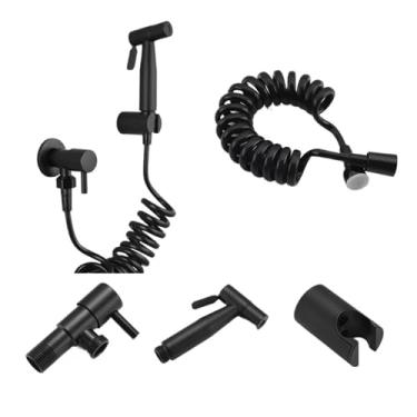 Imagem de 1 peça torneira bidê de aço inoxidável conjunto de pulverizador de bidê portátil pulverizador de vaso sanitário torneira bidê torneira única de água fria tubo telescópico (cor: conjunto de 1,2 m