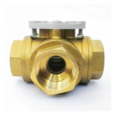 Imagem de DN20 Válvula de latão de 3 vias tipo T furo usado para atuador motorizado (furo tipo NPT-l)