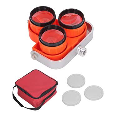 Imagem de LiebeWH Prisma de Vidro óptico de 3 Cabeças, Estação Total, Prisma Redondo, Multifuncional, Três, Suporte Estável, Caixa ABS, 64 Mm, Adequado para metrô, Ferrovia, Túnel, Barragem, Mina