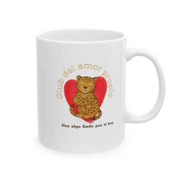 Imagem de Caneca Club del Amor Propio Jaguar Heart | Caneca de cerâmica fofa