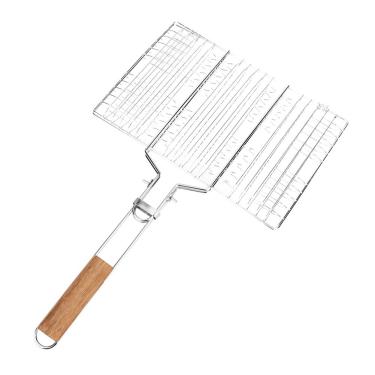 Imagem de Cryfokt Rede de Malha de Arame para Churrasco para Churrasco Ao Ar Livre, área Espaçosa para Grelhar Carnes e Vegetais, Alça Dobrável, Proteção Anti-escaldadura, Adequada para Piquenique e Camping