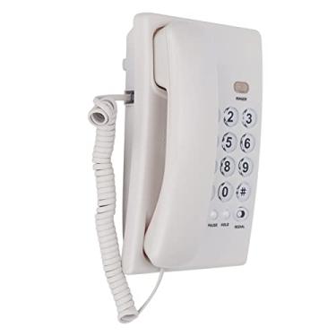 Imagem de aqxreight KXT504 Telefone de Mesa Com Fio Multifuncional Com BotãO Grande Telefone Fixo para Home Office Hotel Rediscado Mesa Pode de Piscando Chamada Fixa Com Fio O último (Branco)