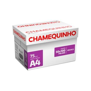 Imagem de Papel Sulfite A4 75g, Chamequinho, Branco, Caixa com 50 Pacotes x 100 Folhas cada