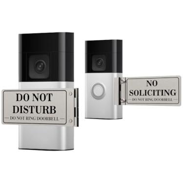 Imagem de Capa de campainha de metal sem solicitação para casa e porta da frente, placa dobrável sem solicitação para campainha de anel, fácil de montar, ótimo presente para oficiais domésticos e mães exaustas