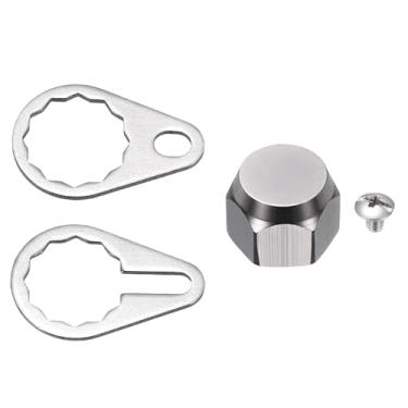 Imagem de YELARXI Tampas de porca de parafuso de molinete de pesca, peça de substituição de porca de placa de bloqueio do puxador esquerdo M7 - Adequado para (acessórios de bricolagem/pesca/reparo), cinza