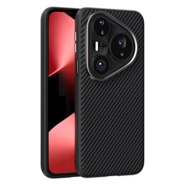 Imagem de LTLMYDAM Capa magnética para Huawei Pura 80 Ultra/80 Pro/80Pro+/80, capa de policarbonato à prova de choque, textura de fibra de carbono, ultrafina, leve, preta, 80 Ultra/80 Pro