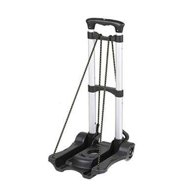 Imagem de Carrinho de Compras Plegável Bagagem Carga Pesada 88lbs 40kg 2 Rodas Construção Sólida Utilitário para Mudanças Viagens com Vara Telescópica Cinta Elá