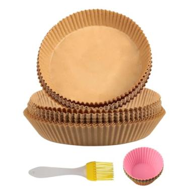 Imagem de 100 200PCS Liners para Air Fryer Descartáveis Antiaderentes Absorção de Óleo e Calor Papel Parchment Forno Micro-ondas Panelas a Vapor Cookers Fácil L