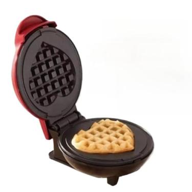 Imagem de Mini Máquina de Waffle 110V – Multiuso Grill Antiaderente Forma de Coração, Ideal para Café da Manhã e Sobremesas Domésticas (Três máquinas)