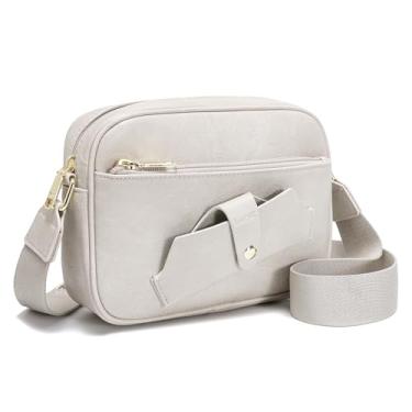 Imagem de Estojo de óculos de sol, bolsa transversal de viagem, bolsas de ombro femininas, bolsas transversais de couro macio, presente para meninas adolescentes, Cinza claro