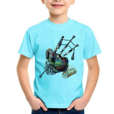 Imagem de Camiseta Infantil Gaita de Foles - Foca na Moda, Azul claro, 14