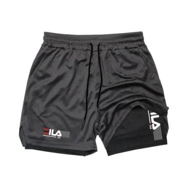 Imagem de Bermuda Esportiva Masculina De Secagem Rápida Com Dupla Camada, Respir