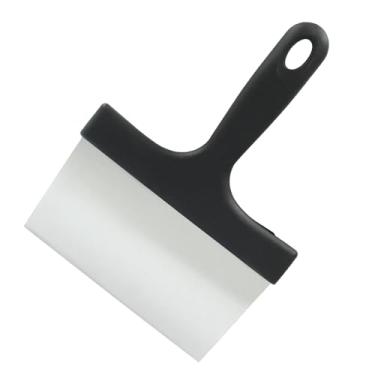 Imagem de Bonsicoky Raspador de grelha de 16 cm - Raspador de grelha de aço inoxidável com cabo de plástico - Acessórios de cozinha para limpeza de churrasco ao ar livre