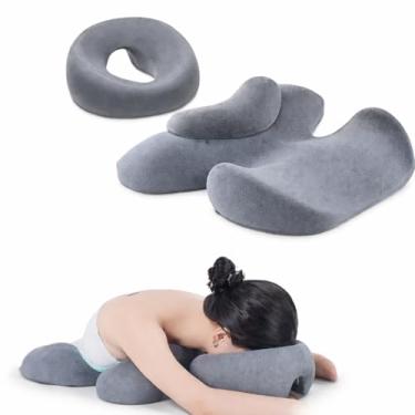 Imagem de Travesseiro atualizado 2026 para massagem com o rosto para baixo, almofada grossa extra grande para dormir, travesseiro de suporte de peito e rosto para massagem, spa e relaxamento, capa lavável