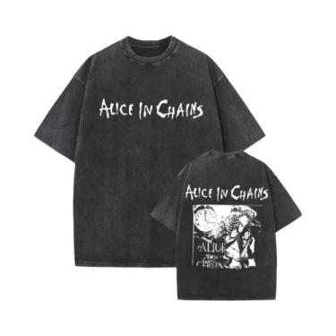 Imagem de Camiseta Vintage Masculina Da Banda De Rock Alice in Chains, Estilo Y2