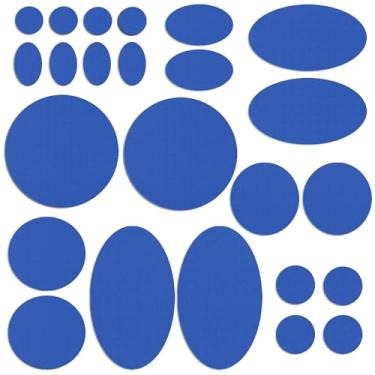 Imagem de 24 peças de remendos de reparo de jaquetas, à prova d'água, autoadesivos, pré-cortados, de nylon, kit de remendos para jaquetas, roupas, tendas, sacos de dormir, redondos